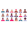 young people avatars cartoon heads of adult men vector image vector image