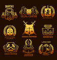 advocacy lawyer gold icons of legal justice vector image vector image