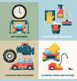 car dry cleaning water wash service foam sponge vector image