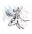deer on a white background unicorn cartoon vector image