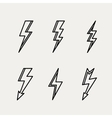 lightning icon minimal linear contour outline vector image vector image