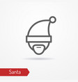 santa claus in new year hat line icon vector image