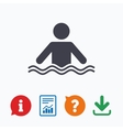 swimming sign icon pool swim symbol vector image