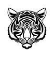 tiger head black and white icon vector image vector image