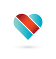 heart and ribbon symbol logo icon vector image vector image