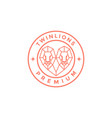line twin lion badge logo design graphic symbol vector image