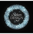 silver glitter christmas frame with calligraphy vector image