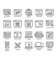 website line icons set on white background vector image vector image
