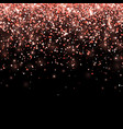 coral falling glitter on black background vector image