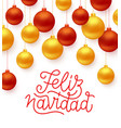 feliz navidad greeting card design vector image vector image