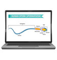 human sperm on laptop desktop vector image vector image