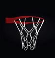 basketball basket on black background vector image