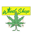 marijuana shop logos with hemp leaves and smoking vector image vector image