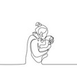 baby born one line drawing minimalist of mother vector image