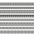 decorative seamless borders vintage set vector image vector image