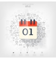 flat calendar icon date and time background vector image