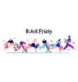 people on black friday happy shoppers with bags vector image vector image