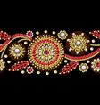 seamless border with flowers embroidered sequins vector image vector image