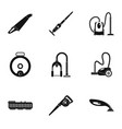 professional vacuum cleaner icon set simple style vector image