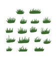 set green grass clumps flat hand drawn vector image vector image