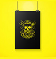 barbershop logo angry sticker with skull vector image vector image