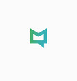 creative geometric logo icon letter m medical chat vector image