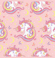 magic seamless pattern with unicorn moon stars vector image