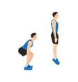 man doing jump squat exercise flat vector image vector image