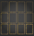 decorative rectangle gold frames and borders set vector image vector image