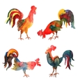 set of watercolor fire cocks on white vector image