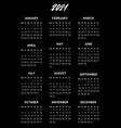 calendar for 2021 year week starts monday vector image