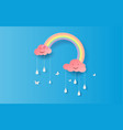 character rainbow in rainy season paper cut vector image vector image