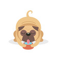 cute pug dog character drinking water from a bowl vector image