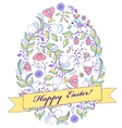 easter egg on white background vector image vector image
