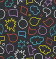 abstract hand-drawn doodle speech clouds seamless vector image vector image