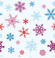 christmas seamless pattern snowflakes vector image