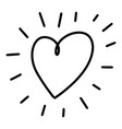 doodle sketch style of hearts icon vector image vector image