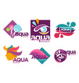 natural cosmetics aqua makeup isolated icons vector image