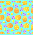 pattern with pineapples and ice cream vector image