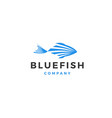 blue fish logo icon vector image vector image
