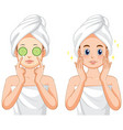 spa woman applying facial mask vector image