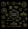 icon set gold line art mono outline ornament vector image vector image