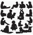 reading book silhouettes vector image