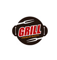 barbecue grill icon of steak bar and charcoal bbq vector image