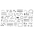 sketch line arrow element star heart shape hand vector image