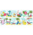 summer holidays vacation horizontal poster set vector image