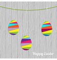easter card with eggs on the wood vector image