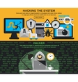 hacker banner set vector image vector image