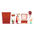 home hallway room interior furniture set vector image vector image