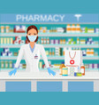 modern interior pharmacy or drugstore vector image